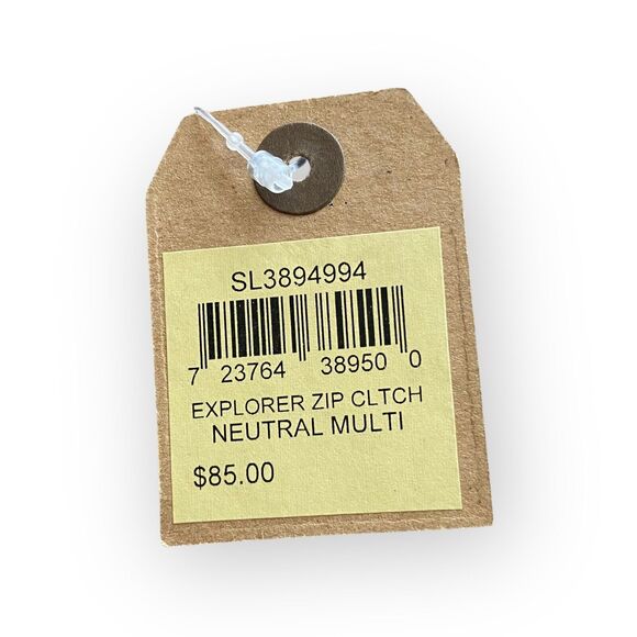 Fossil Multi Color Leather Suede Metallic Patchwork Zip Around Bifold Tab Wallet - Picture 7 of 8